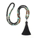 African Turquoise Tassel Necklace Tiger Eye Bracelet Yoga Jewelry