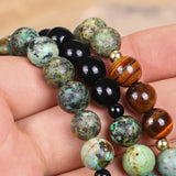 African Turquoise Tassel Necklace Tiger Eye Bracelet Yoga Jewelry