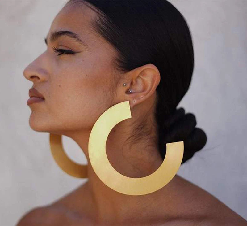 African Women Copper Drop Earrings Round Jewelry Gift