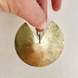 African Tribal Brass Earrings, Boho Oversize Hammered Jewelry