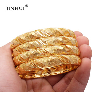 African Plated Bracelet Bangles with Big Charms for Women