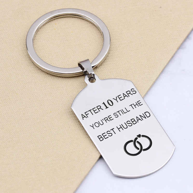 10-Year Husband Keyrings Anniversary Gift - Still The Husband Keytags