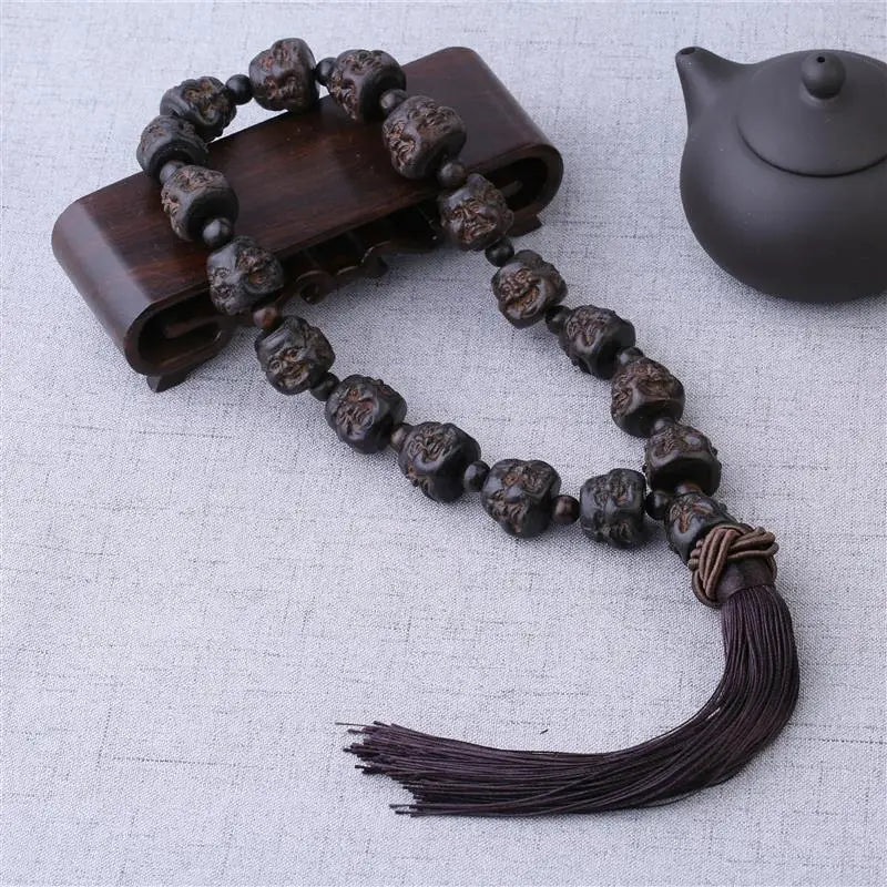 Agarwood Carving Buddha Disciples Beads Car Pendant Interior Decoration Gift