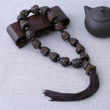 Agarwood Carving Buddha Disciples Beads Car Pendant Interior Decoration Gift