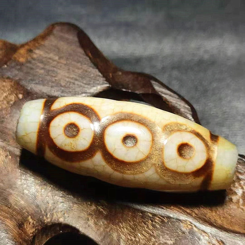 Tibetan Old Dragon Dzi Beads Ji 5 Eyes Pattern for DIY Jewelry Making