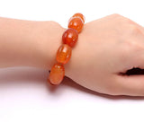 Orange Oval Agate Bracelet 8 Inches