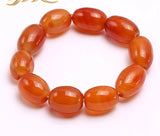 Orange Oval Agate Bracelet 8 Inches