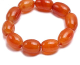 Orange Oval Agate Bracelet 8 Inches