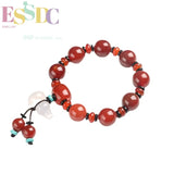 Agate Bracelet Men Women Couple Beads Small Gourd Pendant Red Tibetan Silk
