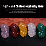 Agate Chalcedony Pixiu Pendant Couple Mascots Natural Stone