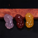 Agate Chalcedony Pixiu Pendant Couple Mascots Natural Stone