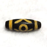 Agate DZI Beads Yellow/Black Dragon Men Totem 11*28mm