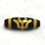 Agate DZI Beads Yellow/Black Dragon Men Totem 11*28mm