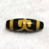 Agate DZI Beads Yellow/Black Dragon Men Totem 11*28mm