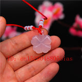 Agate Jade Clover Necklace Jadeite Jewelry Amulet Carved Natural