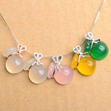 Agate Money Bag Necklace Pendant 5 Colors Jade Pendant Lucky Pendants With Chain