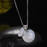 Agate Money Bag Necklace Pendant 5 Colors Jade Pendant Lucky Pendants With Chain