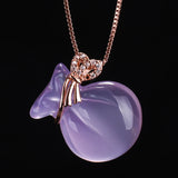 Agate Money Bag Necklace Pendant 5 Colors Jade Pendant Lucky Pendants With Chain