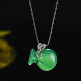 Agate Money Bag Necklace Pendant 5 Colors Jade Pendant Lucky Pendants With Chain