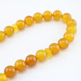Agate Stone Round 33 Prayer Beads Rosary Tasbin Muslim Bracelet Yellow Tassel