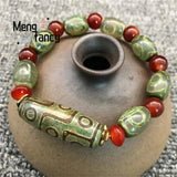 Agate Nine Eyed Dzi Bead Bracelet Natural Jade Jewelry Charms