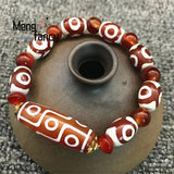 Agate Nine Eyed Dzi Bead Bracelet Natural Jade Jewelry Charms