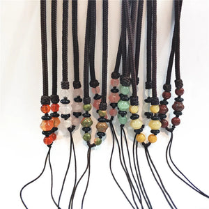Agate Pendant Rope DIY Necklace Crystal Emerald Ornaments Lanyard Jade