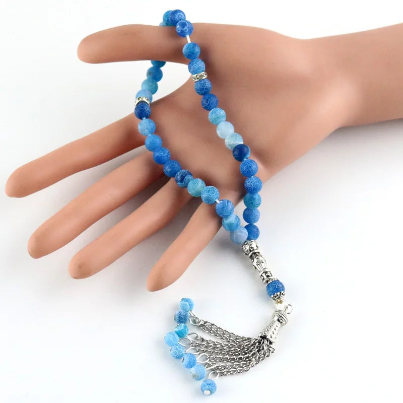 Agate Round Decorative Beads Islamic Rosary Muslim Tasbih Bracelet