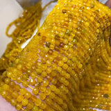Agate Yellow Faceted Beads 4-4.5mm DIY Jewelry Making Loose Gemstone