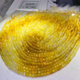 Agate Yellow Faceted Beads 4-4.5mm DIY Jewelry Making Loose Gemstone