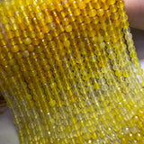 Agate Yellow Faceted Beads 4-4.5mm DIY Jewelry Making Loose Gemstone