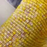 Agate Yellow Faceted Beads 4-4.5mm DIY Jewelry Making Loose Gemstone