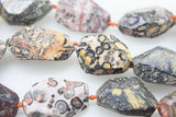 Agate Baroque Faceted Leopard Print Beads 18-26mm