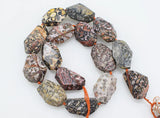 Agate Baroque Faceted Leopard Print Beads 18-26mm