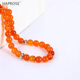 Agate Stone Bracelet Muslim Tasbih Orange Jewelry Necklace Tasbeeh 45 Beads