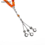 Agate Stone Bracelet Muslim Tasbih Orange Jewelry Necklace Tasbeeh 45 Beads