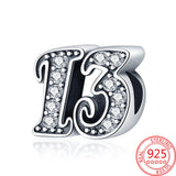 925 Silver CZ Number 40 Bead for Bracelets DIY Age Anniversary Jewelry