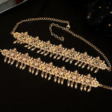 Algerian Moroccan Hair Jewelry Tassles Hair Chain Rhinestone