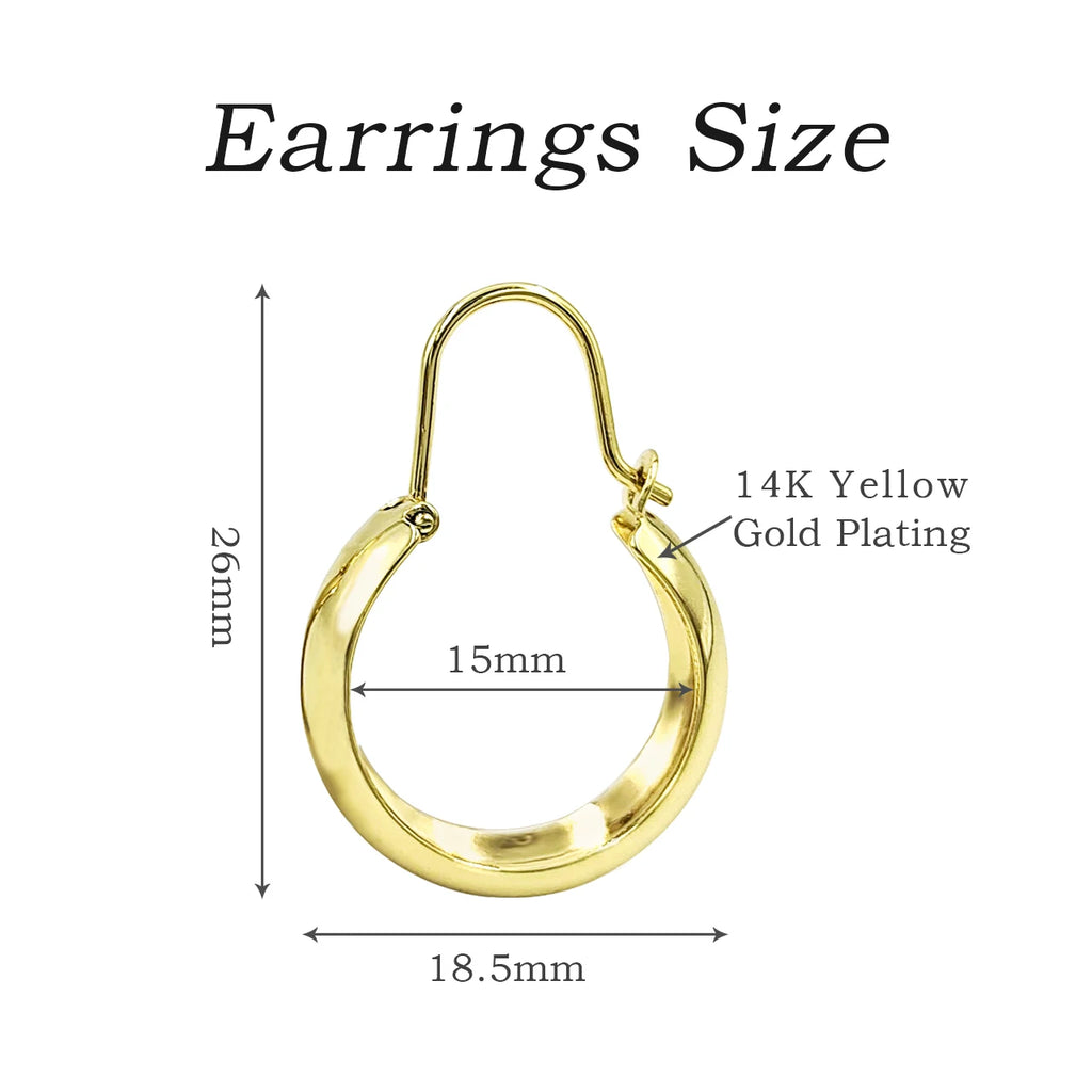 Agsnilove Huggie Earrings 14K Gold-Plated Vintage Jewelry for Women