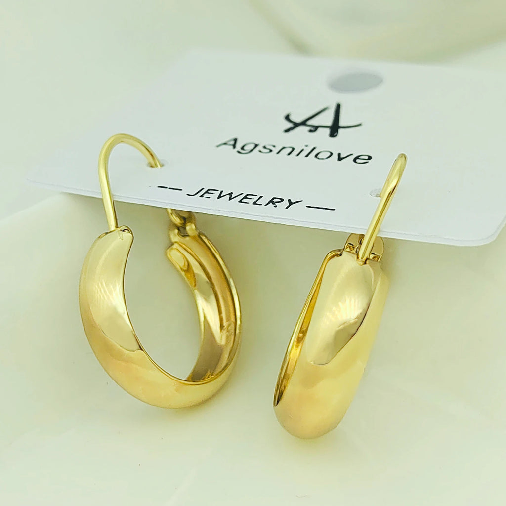 Agsnilove Huggie Earrings 14K Gold-Plated Vintage Jewelry for Women