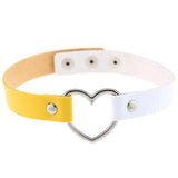 Ahmed Leather Choker Necklace Women Goth Heart Choker Gothic Statement Necklace