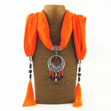 Ahmed National Wind Alloy Pisces Pendant Scarf Necklace For Women