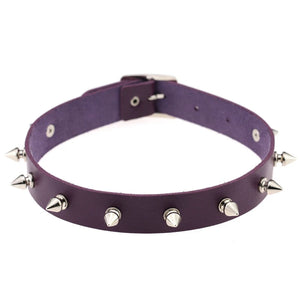 Harajuku Spike Rivet Choker Belt Collar Pu Leather Goth Necklace