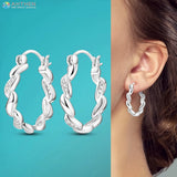 925 Silver Cubic Heart Earrings Liquid Star Hoop Women Earrings