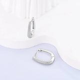 925 Silver Cubic Heart Earrings Liquid Star Hoop Women Earrings