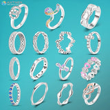 925 Sterling Silver Cross Braided Love Rainbow Claw Rings