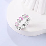 925 Sterling Silver Cross Braided Love Rainbow Claw Rings