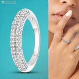 925 Sterling Silver Cross Braided Love Rainbow Claw Rings