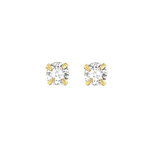 925 Silver Crystal Stud Earrings Minimalist Design for Women