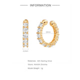925 Sterling Silver CZ Hoop Earrings for Women Wedding Jewelry